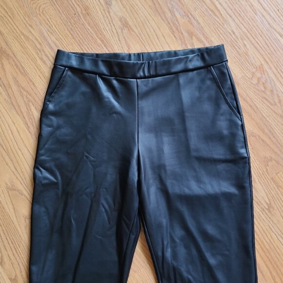 NEW NWOT CLARA SUN WOO LIQUID LEATHER SHEEN SIGNATURE SKINNY POCKET PANT VEGAN M - Picture 3 of 6